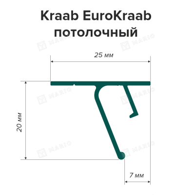 Профиль Kraab EuroKRAAB потолочный, теневой, чёрный (2м) - схема